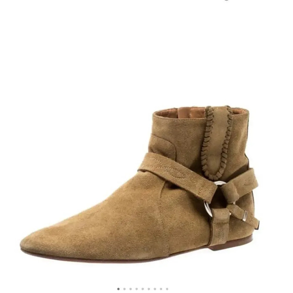 ISABEL MARANT ETOILE Suede Tan Gaucho Ankle Boots size 40 - Picture 1 of 12
